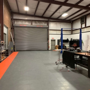 Photo of loading dock door in warehouse