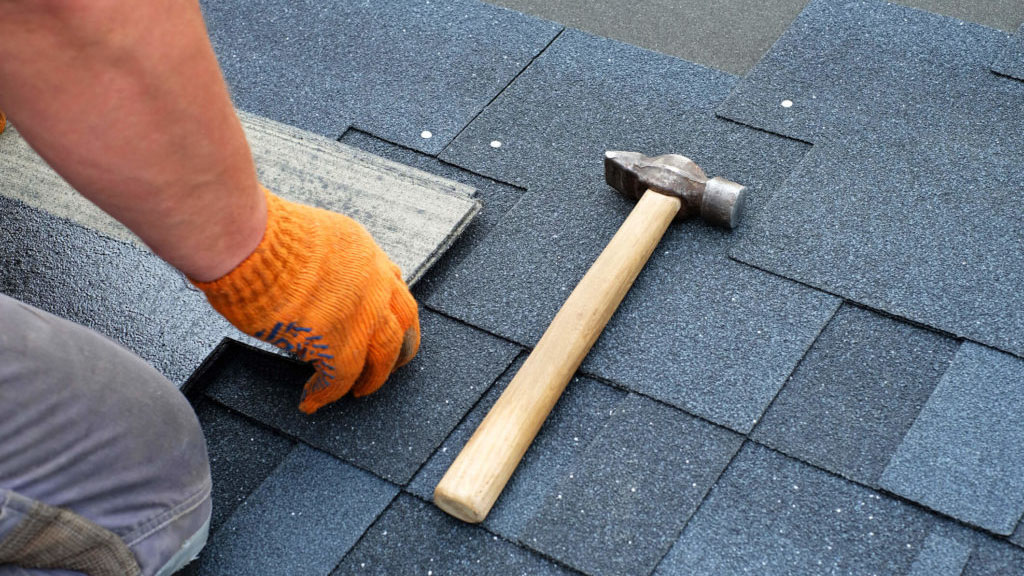 Photo of nail gun on roof